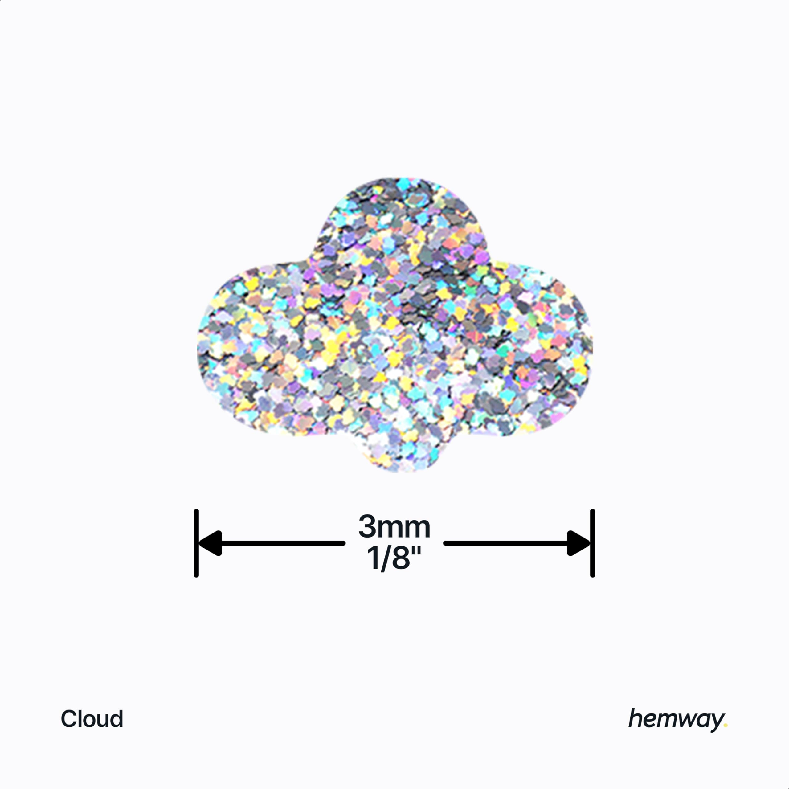 Hemway Premium Holographic Silver Glitter - 1/8