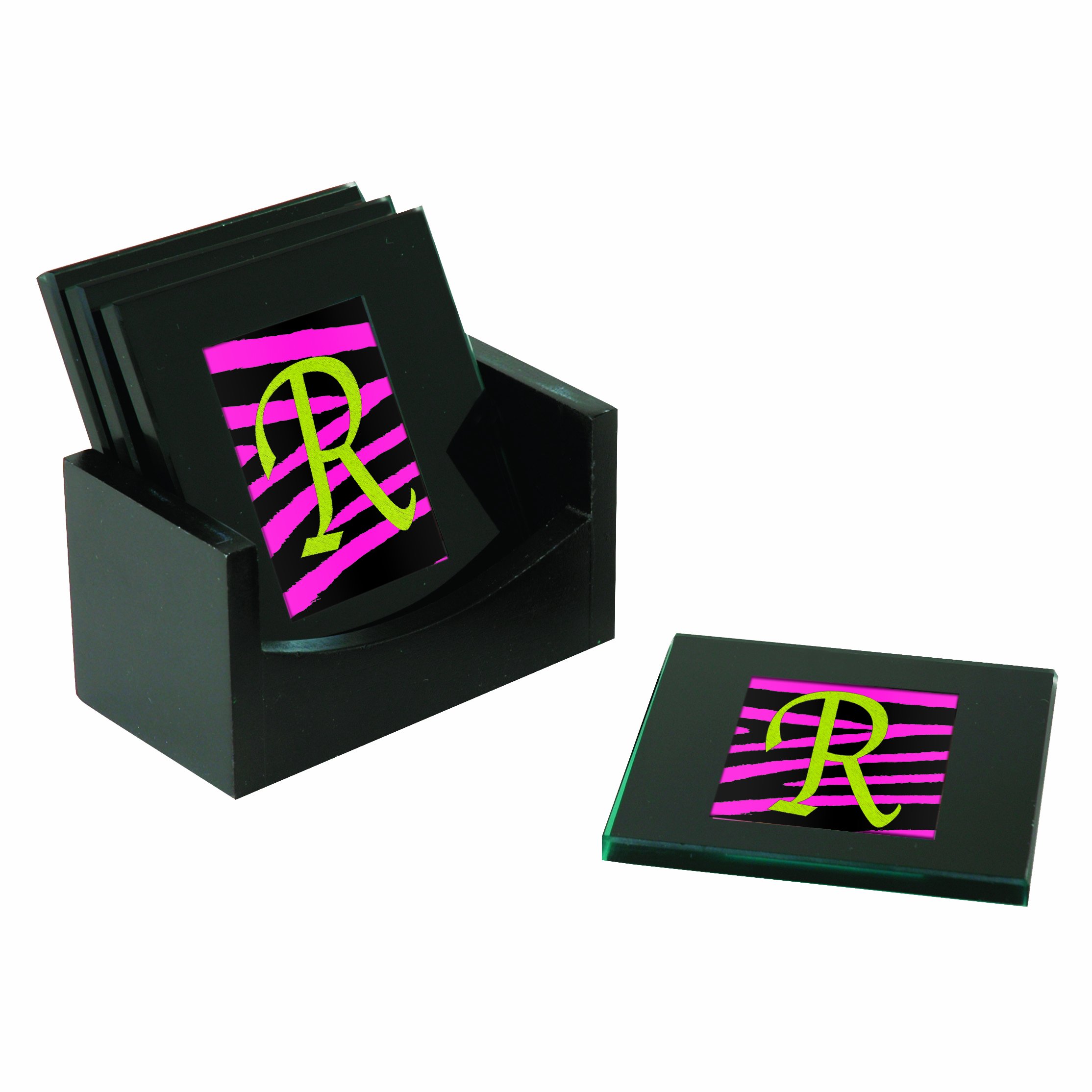 Black Glass Photo Coasters Set of 4 - Elegant Drink Protectors for Coffee Tables, Weddings & Home Decor
