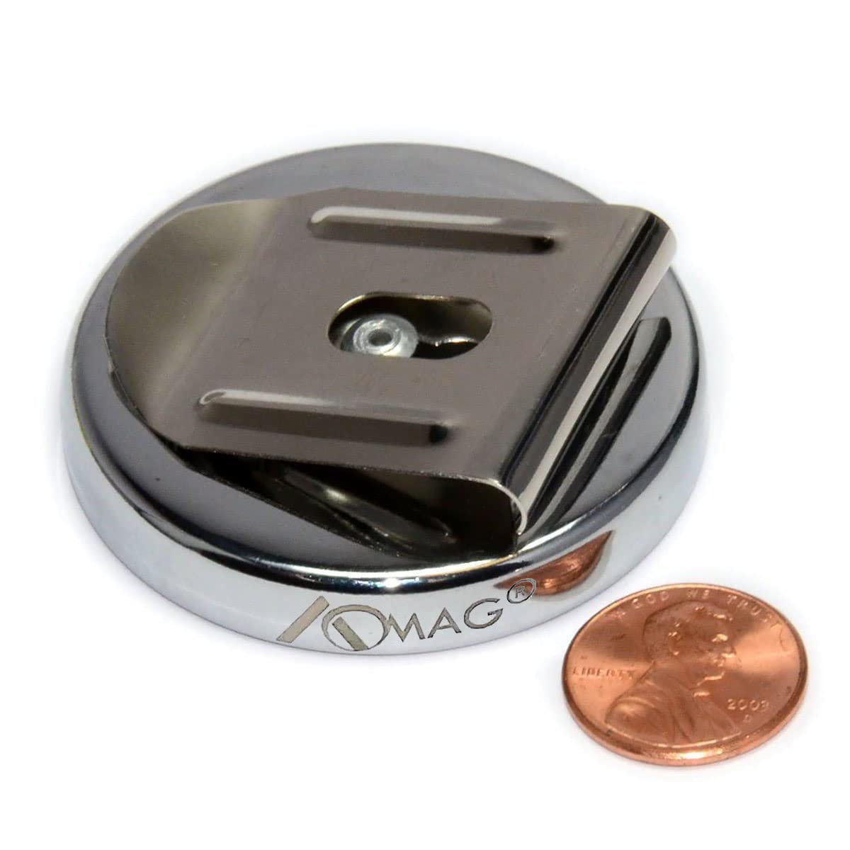 AOMAG 100 lbs Super Strong Neodymium Magnets Belt Clip - 2 Inch Diameter Magnetic Waist Tool Holder for Construction, DIY & Outdoor Work