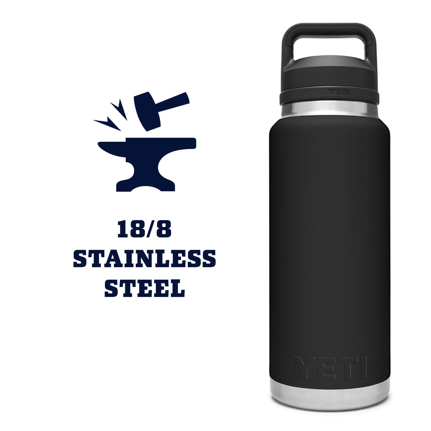 YETI Rambler 36 oz Stainless Steel Vacuum Insulated Water Bottle with Leakproof Chug Cap - Perfect for Outdoor Adventures, Hiking, Gym & Travel