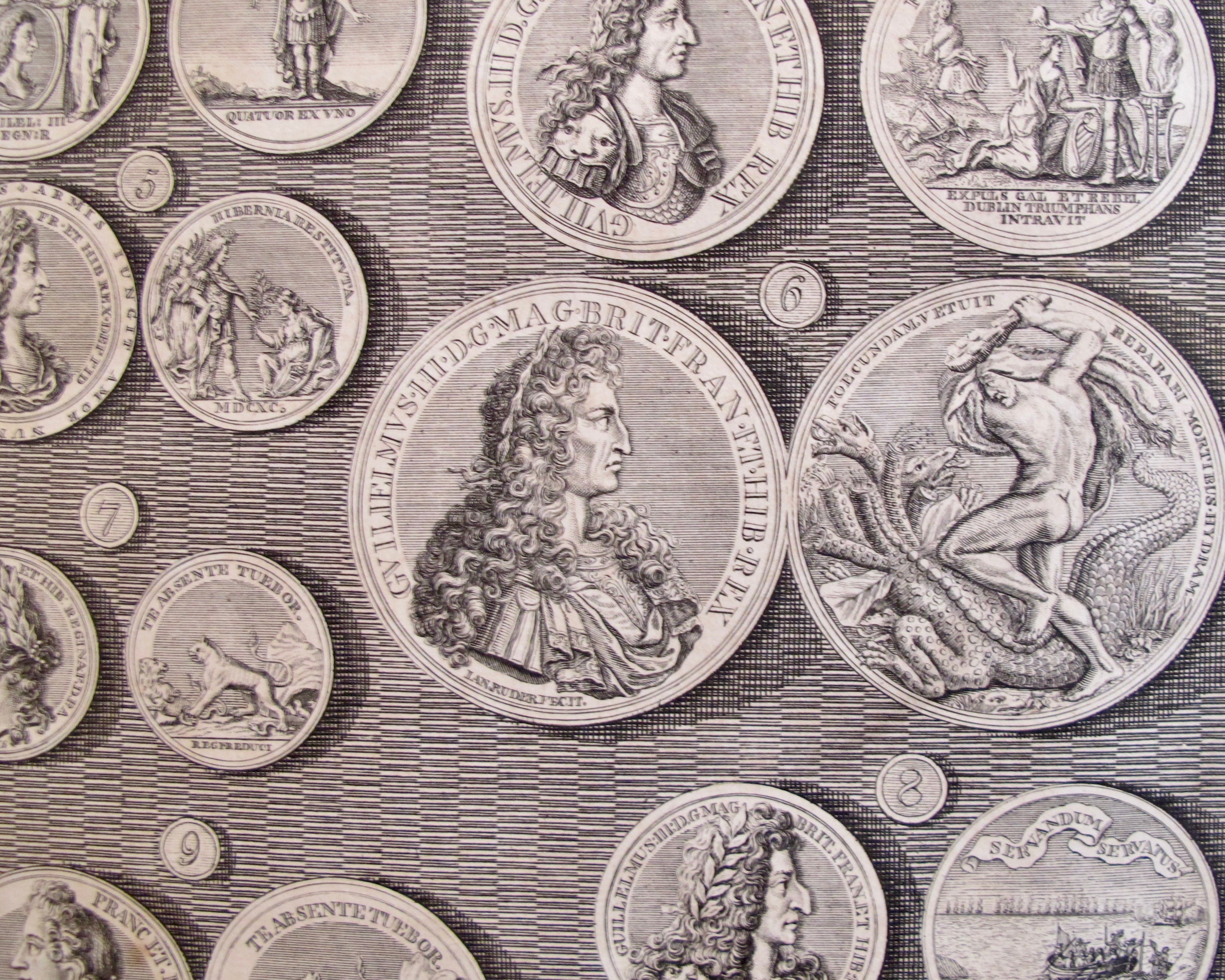 1745 Sheet of British Regal Medals - King William III & Queen Mary Collectible Coin Set (2-Piece) | Perfect for History Buffs, Coin Collectors & Royal Memorabilia Enthusiasts