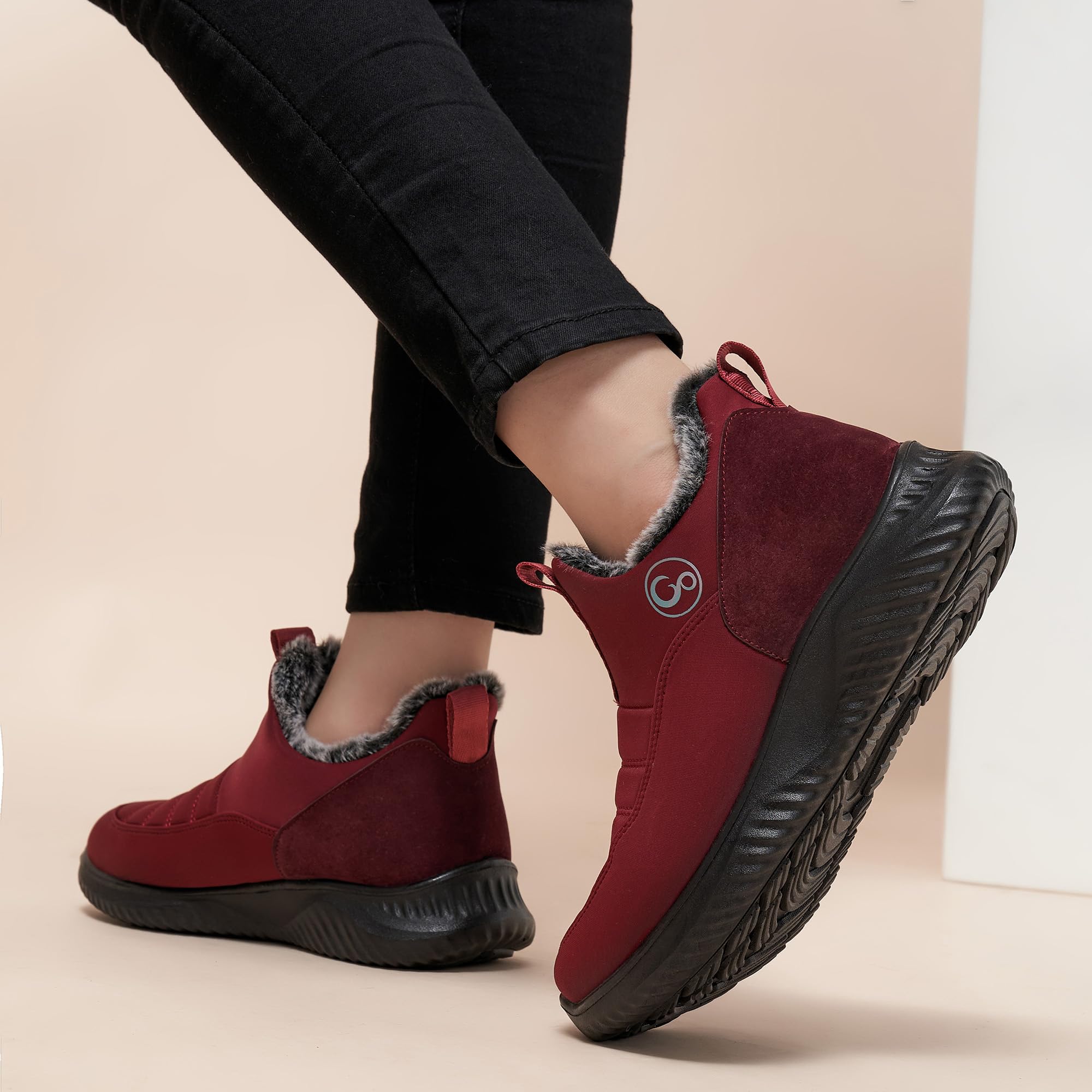 Alicegana Women's Winter Snow Boots - Waterproof Slip-On Ankle Booties with Warm Fur Lining & Non-Slip Sole | Perfect for Snowy Days, Hiking & Cold Weather Outdoor Activities