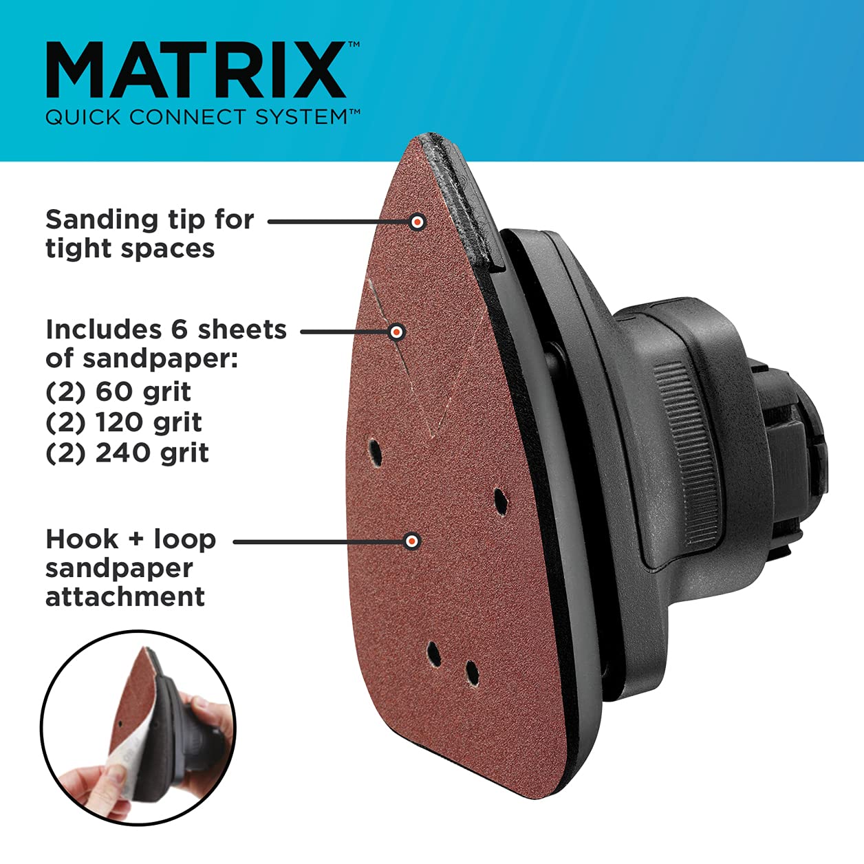 BLACK+DECKER Matrix Sander Attachment & Oscillating Tool Kit (BDCMTS & BDCMTO) - Perfect for Woodworking, DIY Projects, and Home Renovations