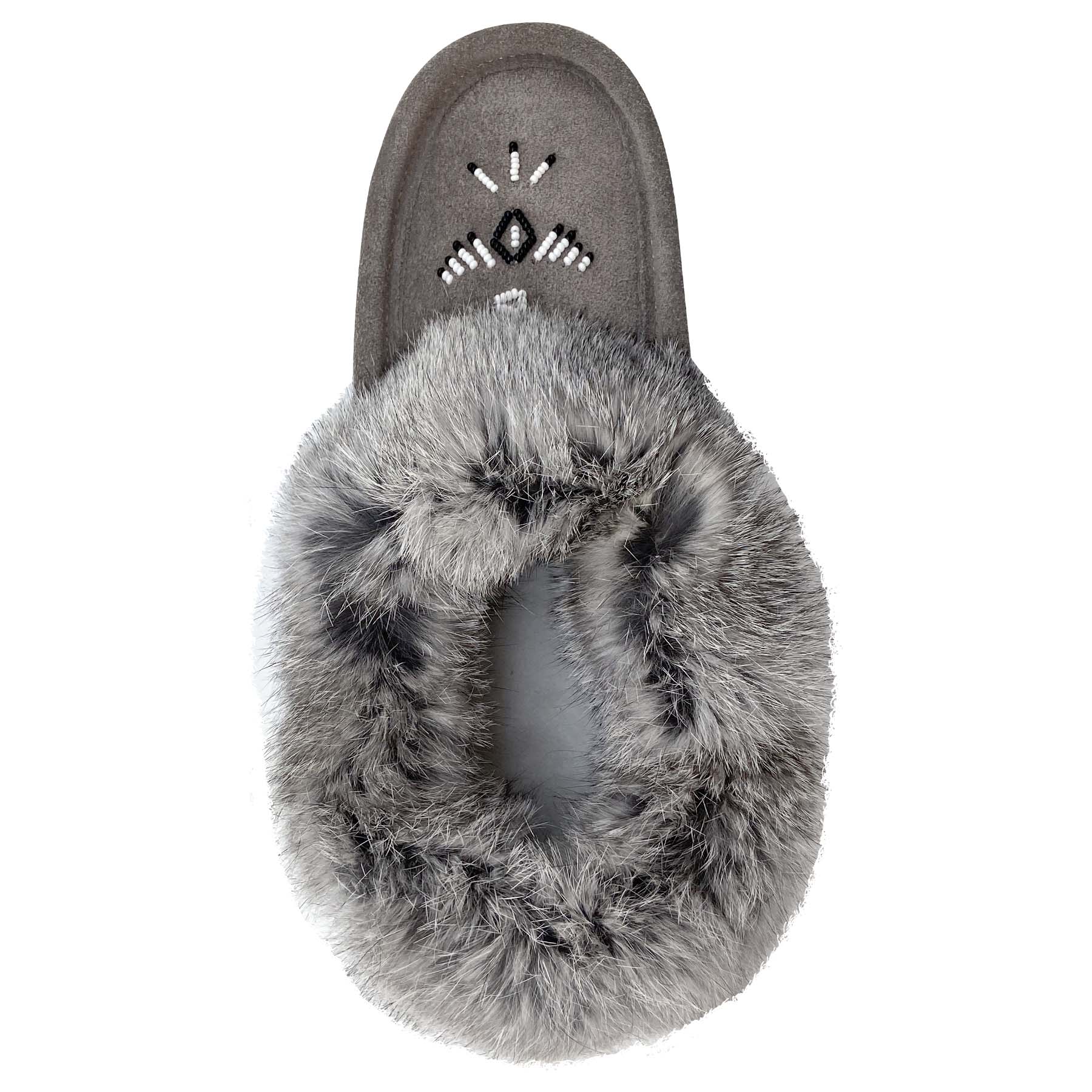 Women's Warm Fleece-Lined Rabbit Fur Suede Moccasins with Non-Slip Rubber Sole | Cozy Indoor/Outdoor House Shoes for Winter Comfort