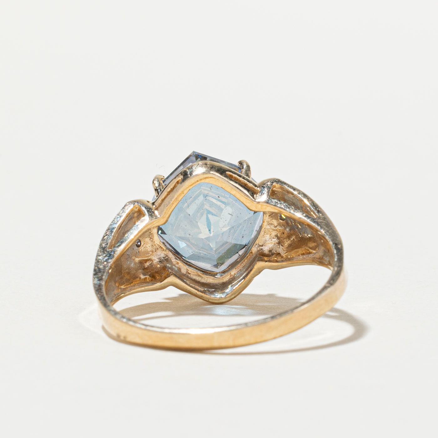 3.89ct Octagon Cut Blue Topaz & Diamond Ring - 0.01ctw Diamond Accents - Size 9.25 - Elegant Wedding, Engagement & Anniversary Jewelry Gift