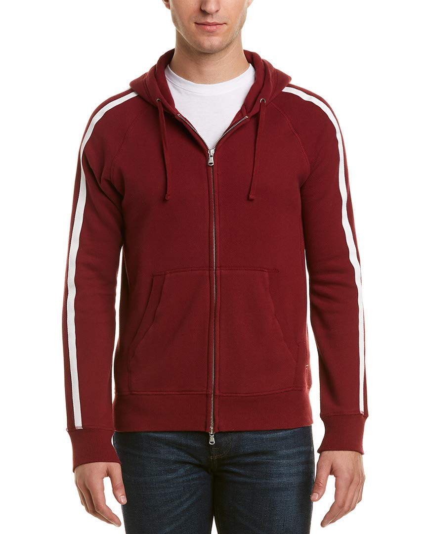 Men's Striped Zip Up Hoodie - Casual Pullover Sweatshirt for Outdoor Activities & Lounge Wear