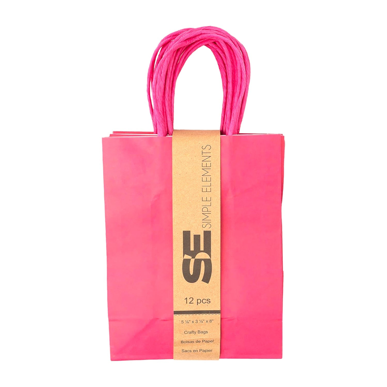 Hot Pink Kraft Paper Bags 5.25