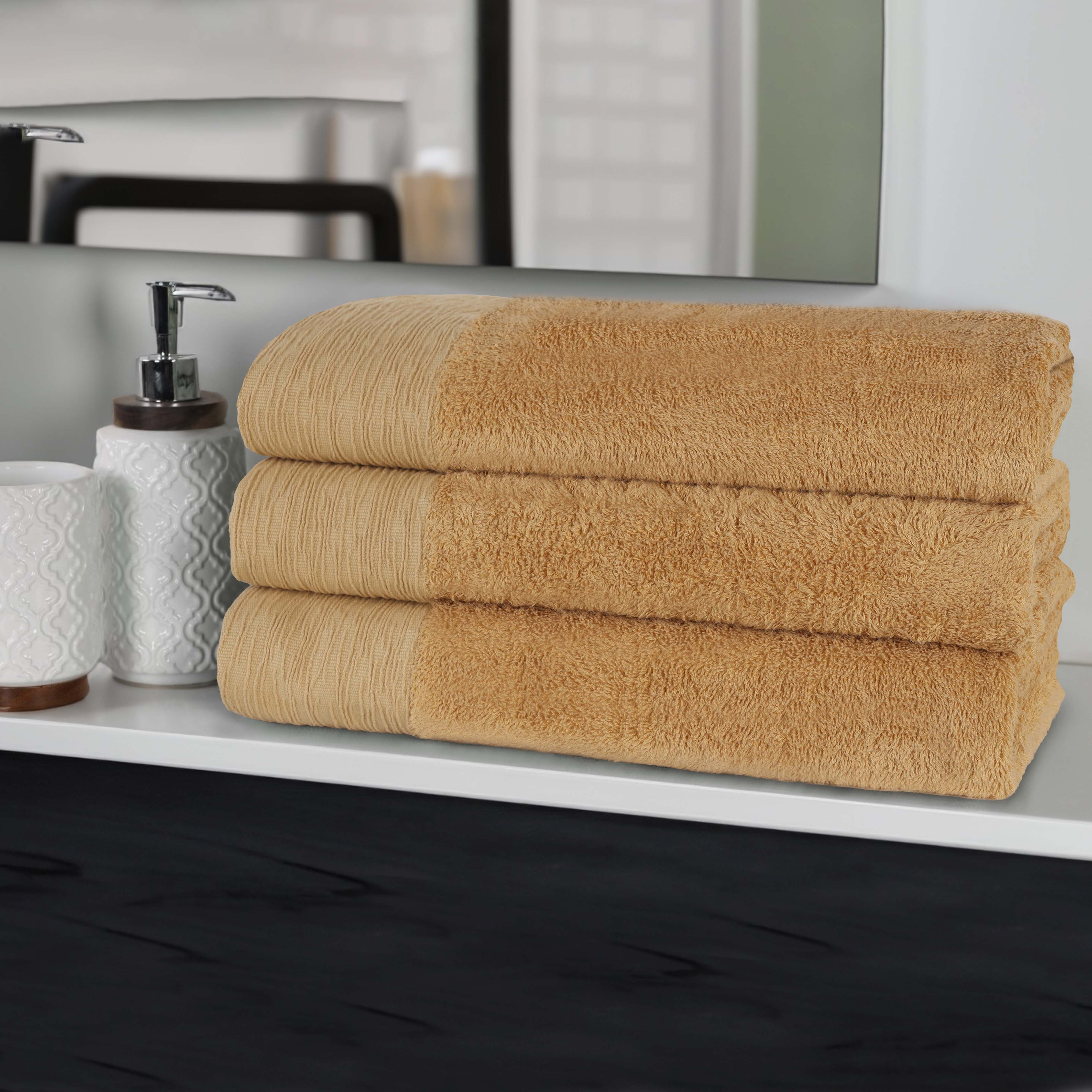Bamboo Rayon Eco-Friendly Soft Bath Towel Set of 3 | Ultra Absorbent & Hypoallergenic | Perfect for Spa, Bathroom & Beach