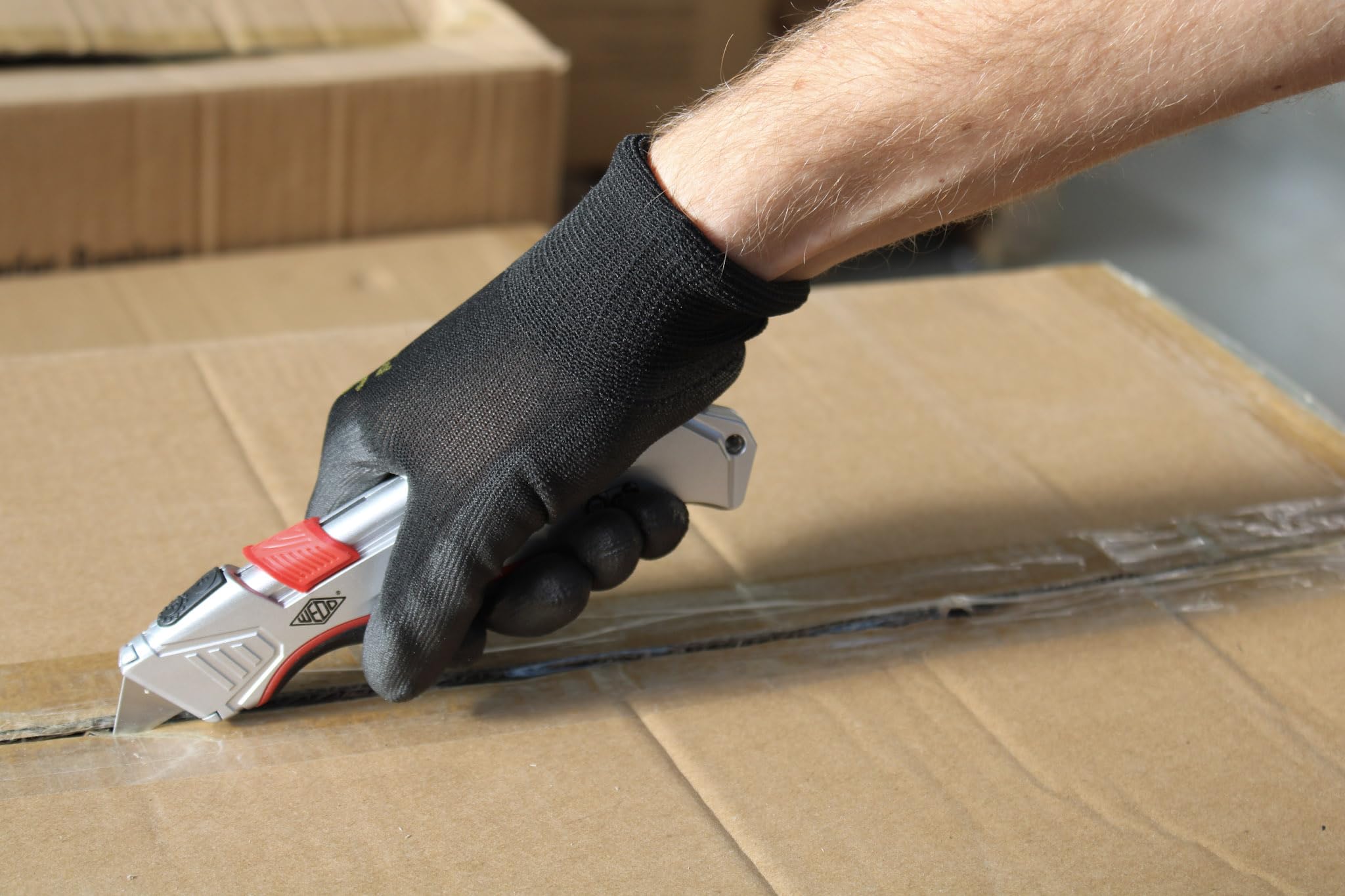 78 825 ALU Safety Cutter - Heavy Duty Aluminum Utility Knife with Retractable Blade for Packaging, Box Opening & Crafting - Perfect for Warehouse, Office & Home Use