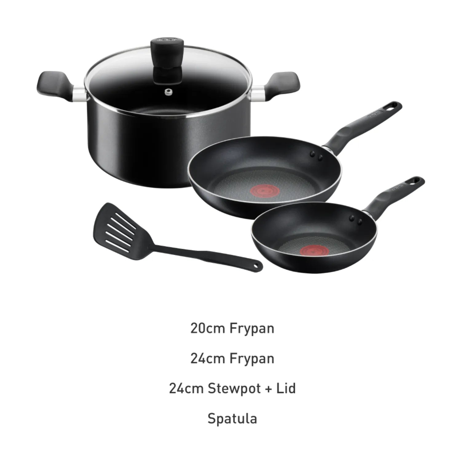 Tefal Super Cook Non Stick 3-Piece Cookware Set with Spatula - Perfect for Frying, Sauteing & Everyday Cooking in Modern Kitchens