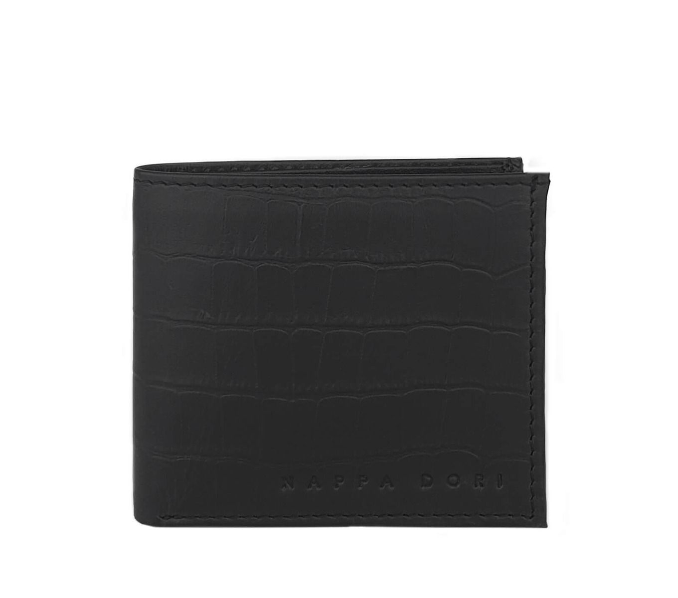 Classic Genuine Leather Wallet for Men - Black Crocodile Embossed | Slim Bifold RFID Blocking | Perfect for Everyday Carry & Business Use
