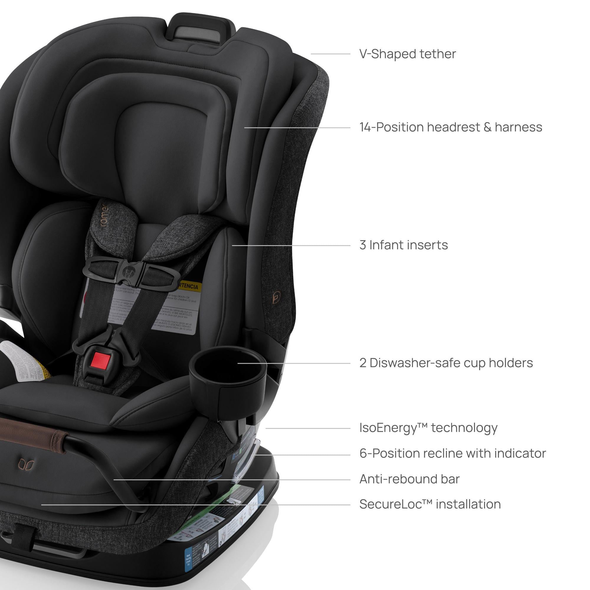 Romer Veni Convertible Car Seat for Babies & Toddlers - 3-in-1 Rear Facing, Forward Facing & Booster - Safe & Comfortable for Travel, School & Family Road Trips