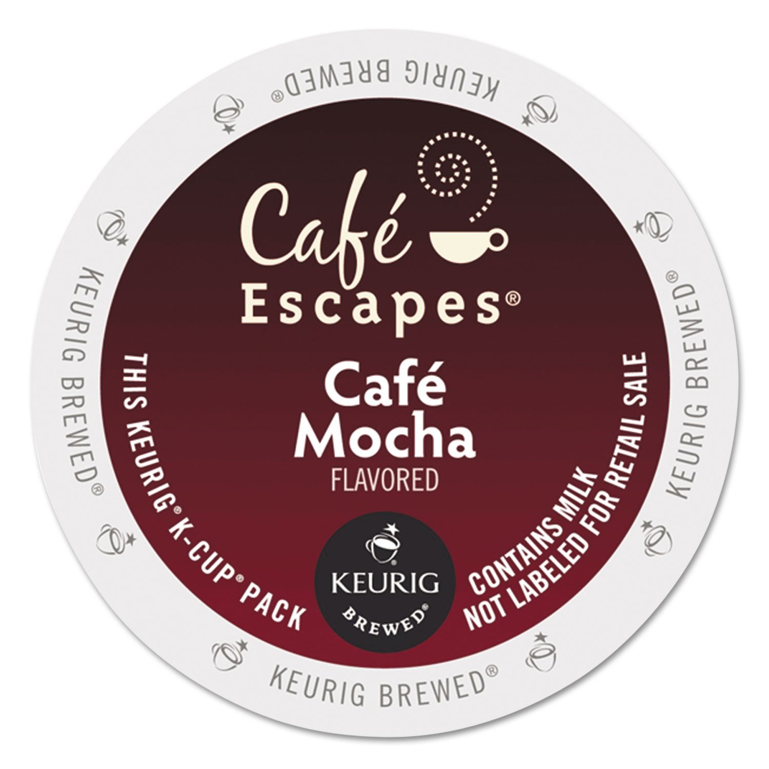 Cafe Escapes 6803 Mocha K-Cups - 24 Count Box | Premium Single-Serve Coffee Pods for Keurig Brewers | Perfect for Office, Home & Morning Coffee Breaks