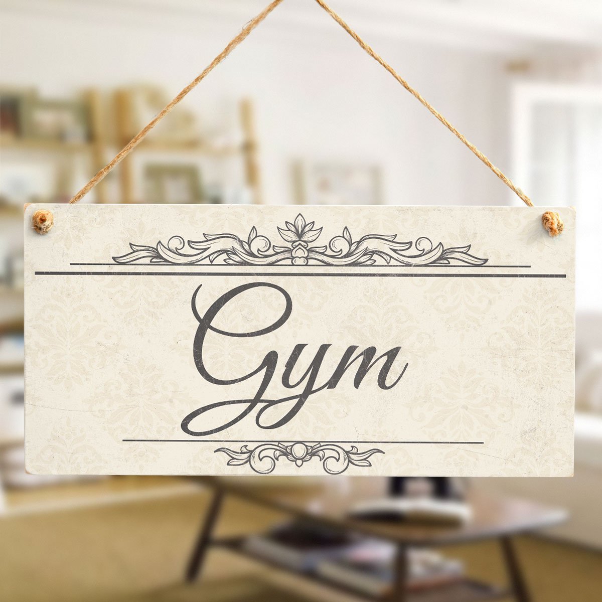 Shabby Chic Style Home Gym Door Sign - 10