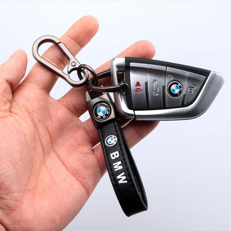 Genuine Leather Car Keychain Holder - Durable Key Ring & Key Fob Organizer for Men Women - Perfect for Car Keys, House Keys, Office Keys & Daily Essentials