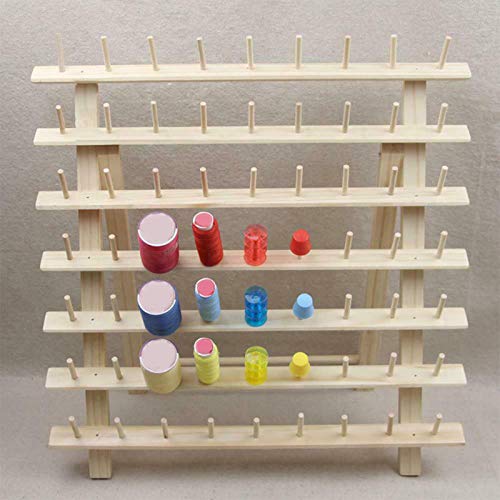 VALINK 63 Spool Wood Thread Rack - Sewing Thread Stand Organizer for Quilting & Embroidery | Bobbin Thread Holder & Spool Storage Rack | Perfect for Tailors, Crafters & DIY Sewing Projects | Home & Studio Organization Tool