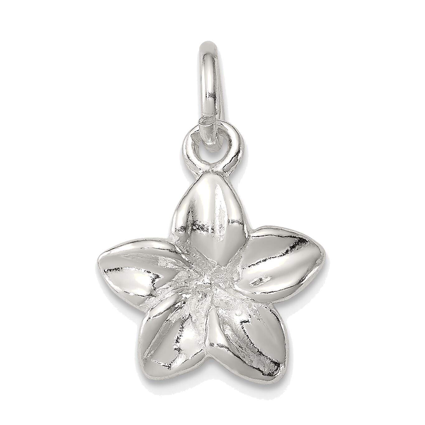 Bonyak Jewelry 925 Sterling Silver Polished Plumeria Flower Pendant Necklace for Women - Perfect for Beach Vacations, Summer Outfits & Boho Style