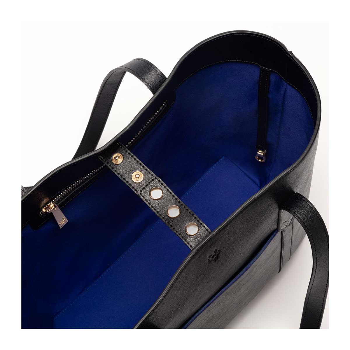 Maddox Vegan Leather Tote Bag for Women - Stylish Black & Cobalt Blue Handbag - Perfect for Work, Travel & Everyday Use