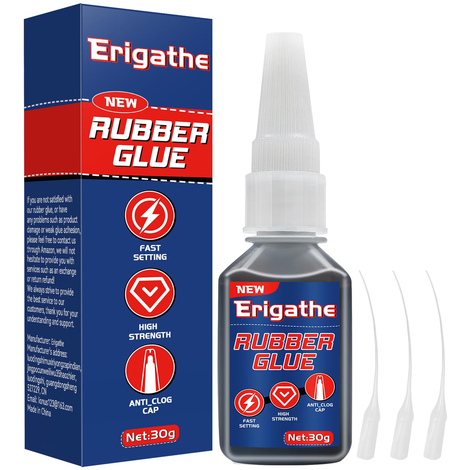 30g Black Rubber Glue for Shoes, Metal, Plastic & DIY Projects - Waterproof, Heat-Resistant with Anti-Clog Cap | Perfect for Shoe Repairs, Crafting, and Household Fixes
