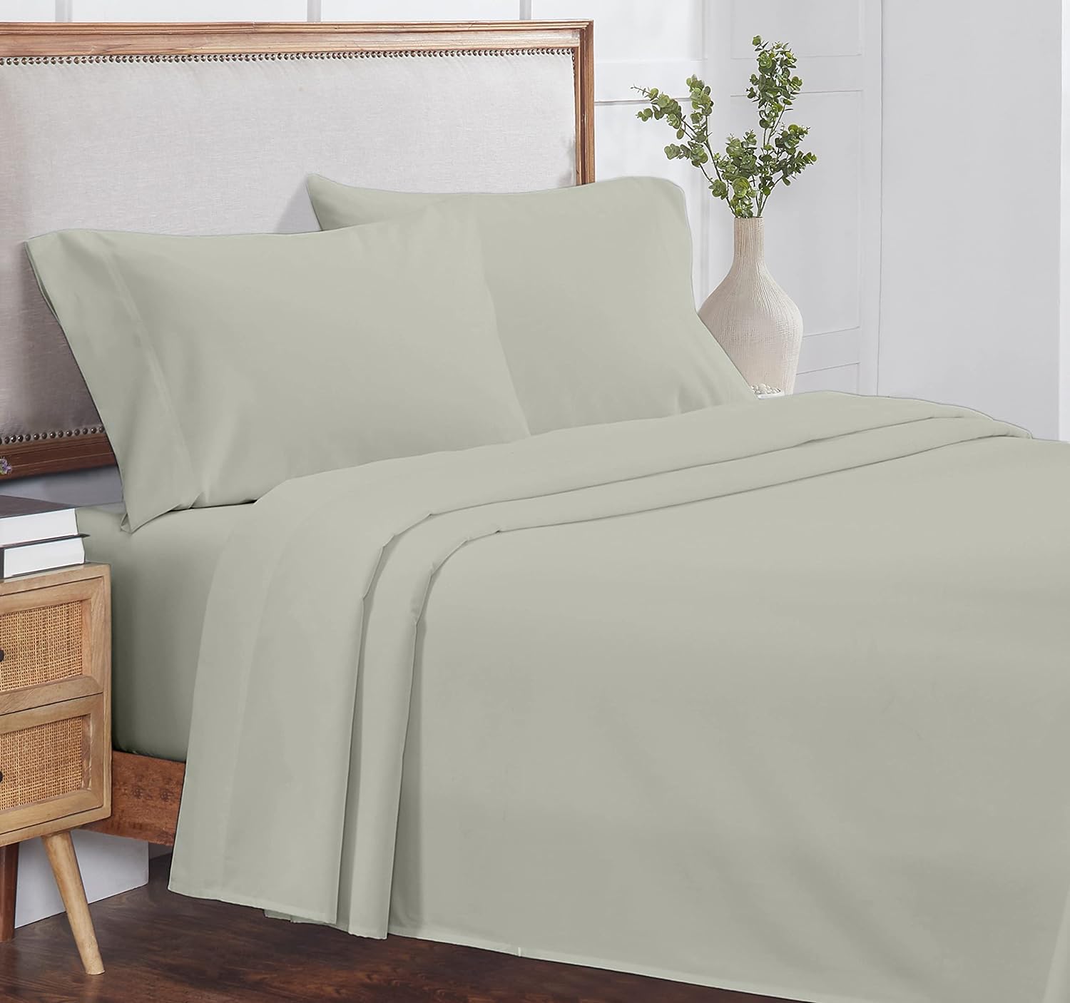 Luxury 4-Piece California King Size Sheet Set - 100% Organic Cotton, 800 Thread Count, Ultra Soft & Breathable, Deep Pocket Fits 8-12