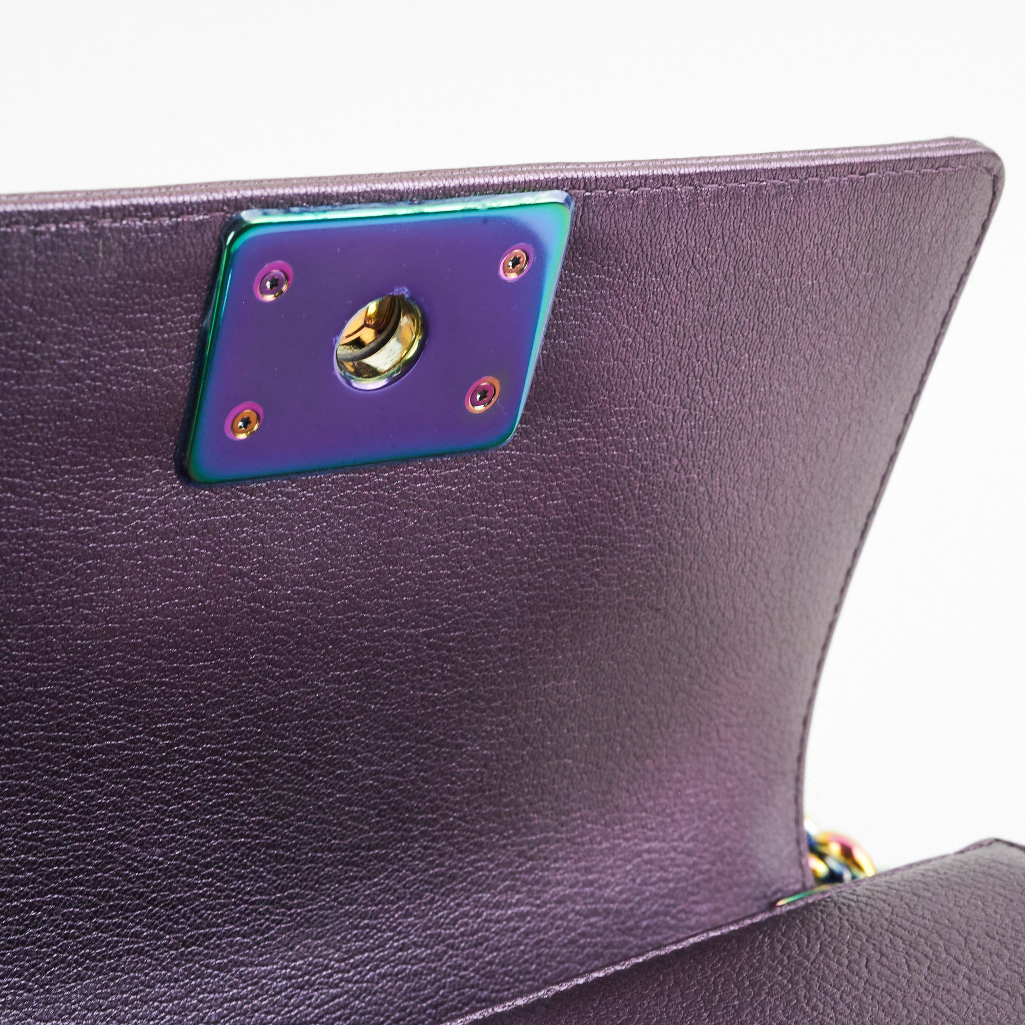 Chanel Small Boy Bag Mermaid Iridescent Purple Leather Crossbody Bag for Women - Perfect for Evening Parties, Date Nights & Luxury Fashion Accessories