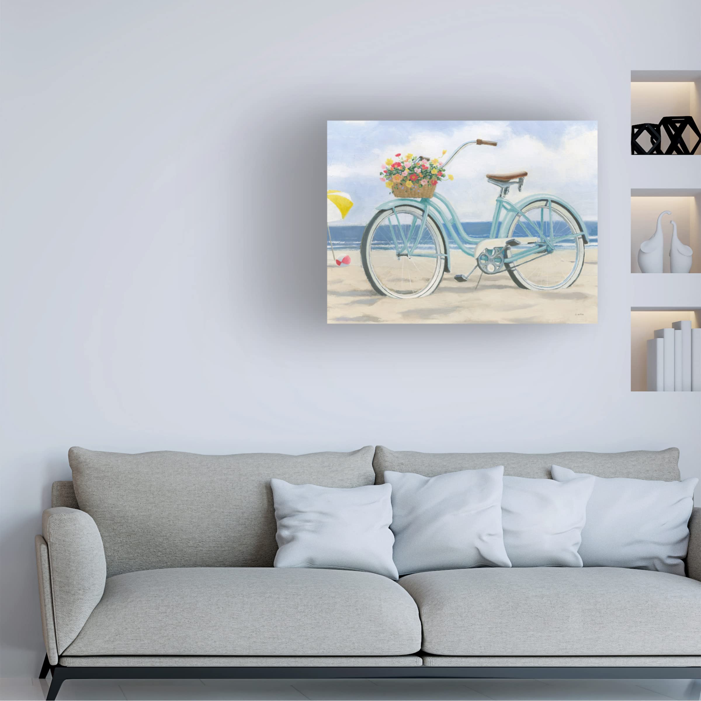 James Wiens 'Beach Time III' Canvas Wall Art Print - Coastal Decor for Living Room, Bedroom & Office - Handmade Trademark Fine Art