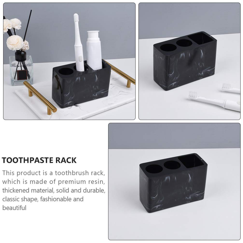 Hemoton Resin Toothbrush Holder Stand with Razor Holder - Bathroom Organizer for Electric & Manual Toothbrushes, Toothpaste, and Razors - Perfect for Kids & Adults, Ideal for Countertop, Sink, or Shower Organization