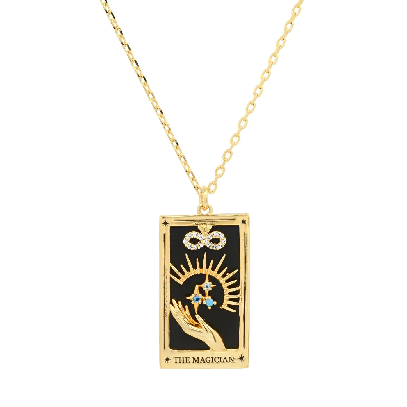 Magician Tarot Card Necklace - Mystical Jewelry for Wiccan & Pagan Rituals, Spiritual Protection & Fashion Accessory