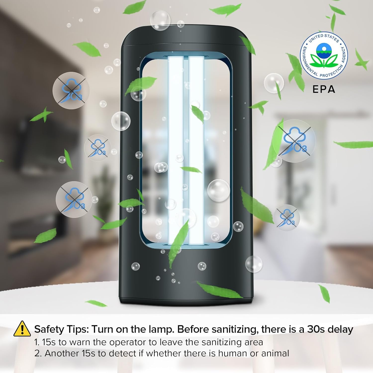 SANSI UV Sanitizer Light with Remote Control Timer - 99.99% UVC Disinfection Lamp 254nm Wavelength - 18W Portable Ozone-Free Sterilizer for Home, Office, Hotel - Eliminate Germs on Surfaces, Air & Personal Items
