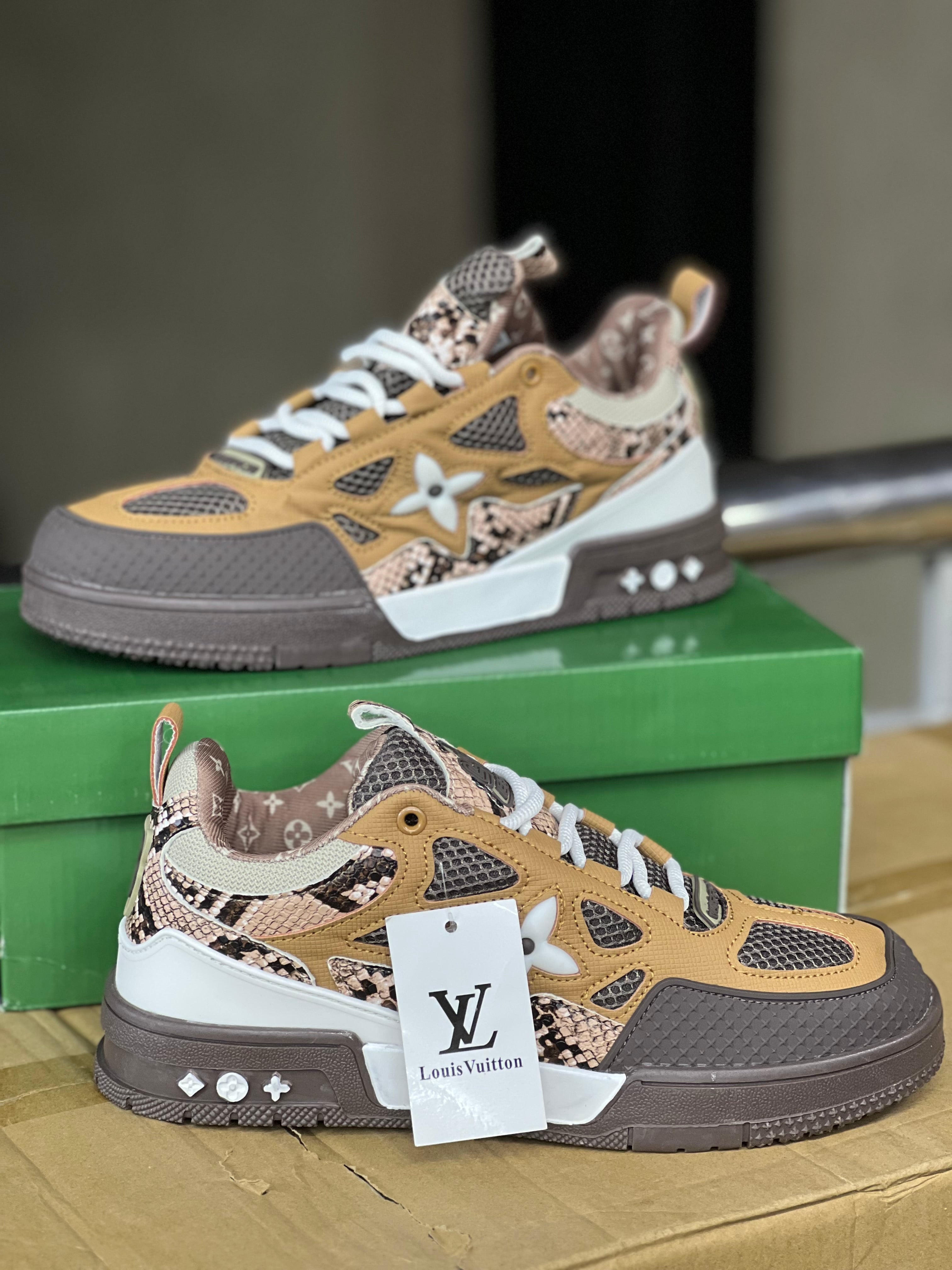 Louis Vuitton Skate Sneakers - Snake Print Design Luxury Skate Shoes for Men & Women | Streetwear Fashion, Casual Wear & Urban Lifestyle