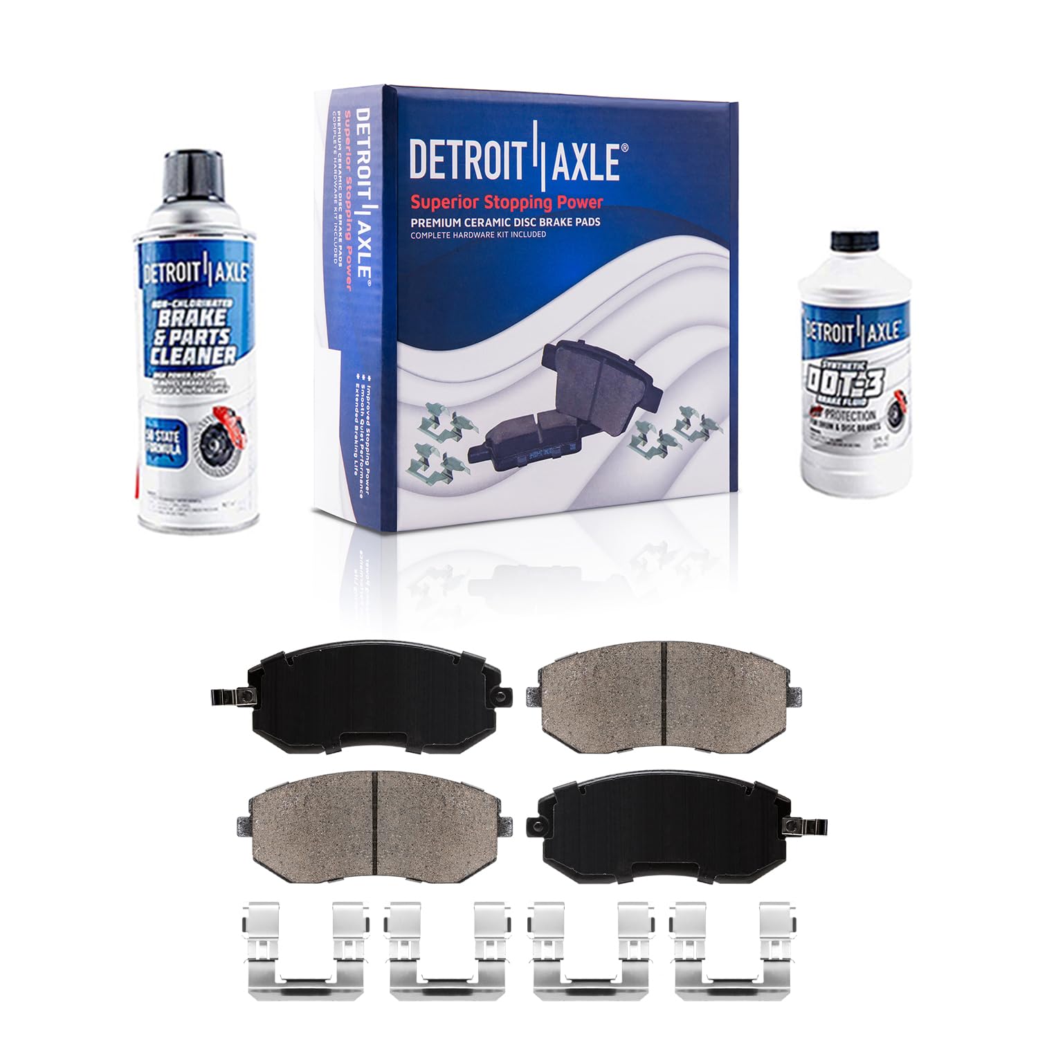Detroit Axle Front Brake Kit - Compatible with 2009-2013 Subaru Forester & 2008-2011/2013 Impreza - Includes Disc Brake Rotors, Ceramic Brake Pads, Wheel Bearings & Hubs - Durable Replacement for Smooth Braking Performance - Perfect for City Driving, Highway Commuting & Off-Road Adventures