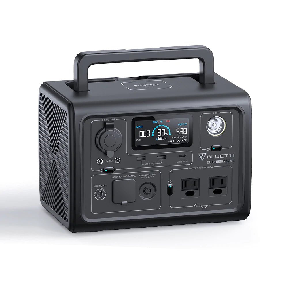 BLUETTI EB3A 600W 268Wh Portable Power Station - Solar Generator for Camping, RV, Emergency Backup & Outdoor Adventures