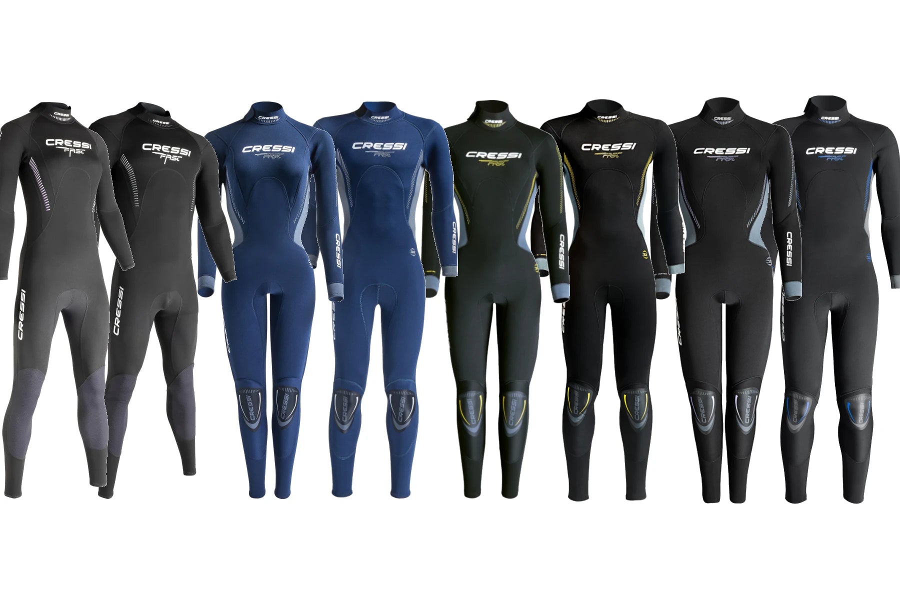 Cressi Fast Full Wetsuit for Scuba Diving & Spearfishing - 3mm Neoprene Thermal Protection for Men & Women - Perfect for Cold Water Surfing, Snorkeling & Water Sports
