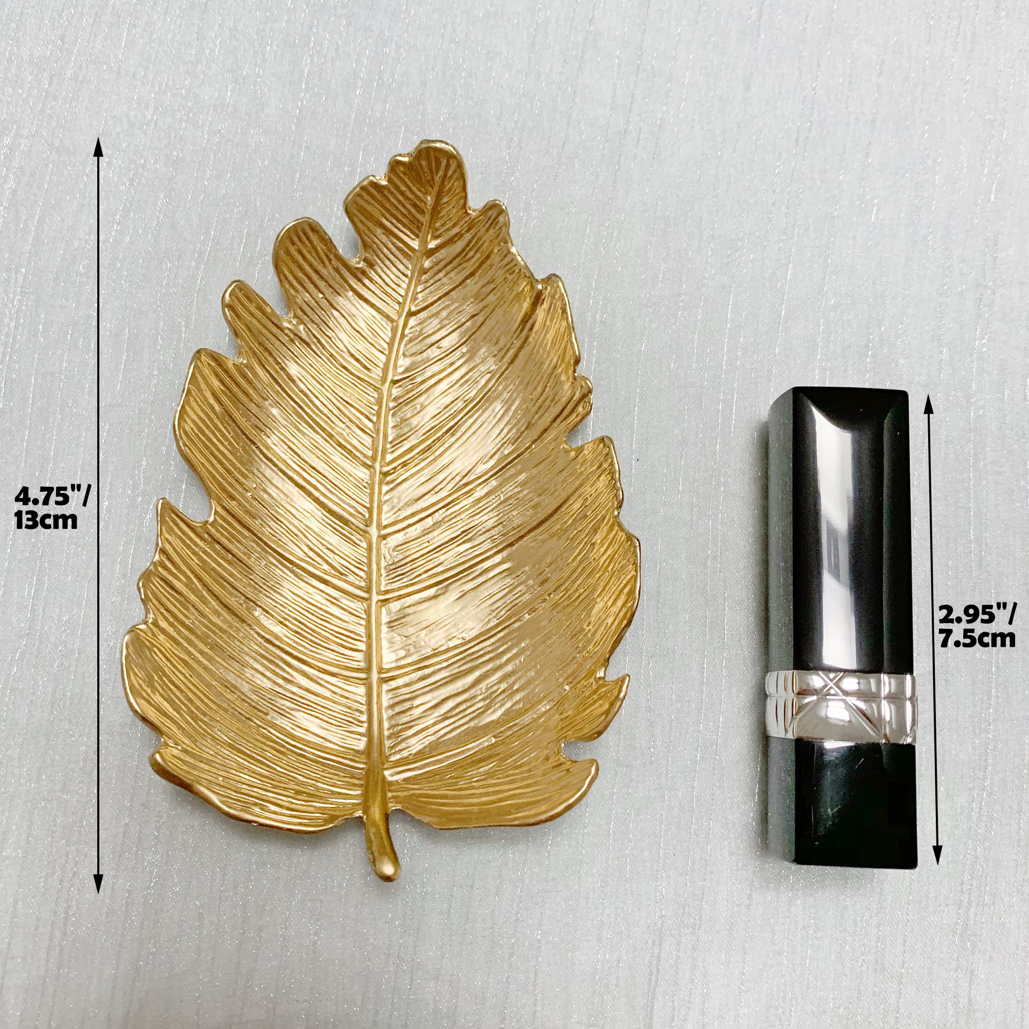 Leaf Shaped Metal Jewelry Dish - Elegant Ring Holder & Jewelry Organizer for Dresser - Perfect Vanity Tray for Christmas, Birthday, Wedding Gifts - Ideal for Home Decor, Bridal Shower & Jewelry Storage