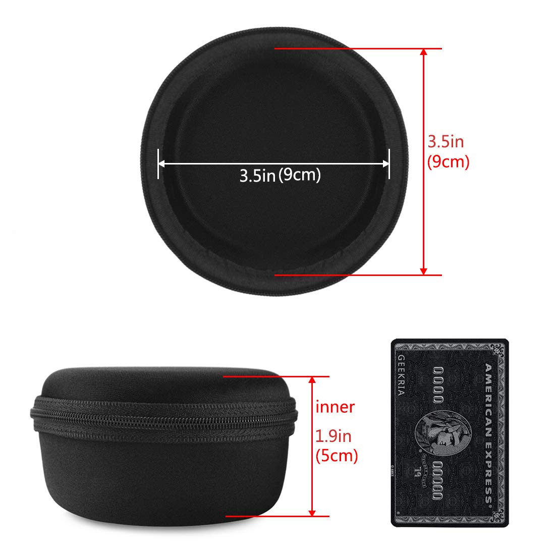 Geekria Hard Shell Travel Case Compatible with Echo Dot 2nd Generation - Protective Cover for Amazon Smart Speaker - Durable Carrying Bag for Home, Office & Travel (Black)