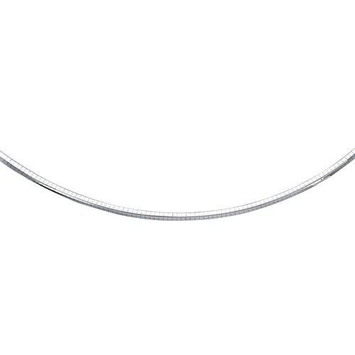 14K White Gold Omega Chain Necklace - 4mm Width, 16 Inch Length - Elegant & Timeless Jewelry for Women, Perfect for Gifts, Weddings & Special Occasions