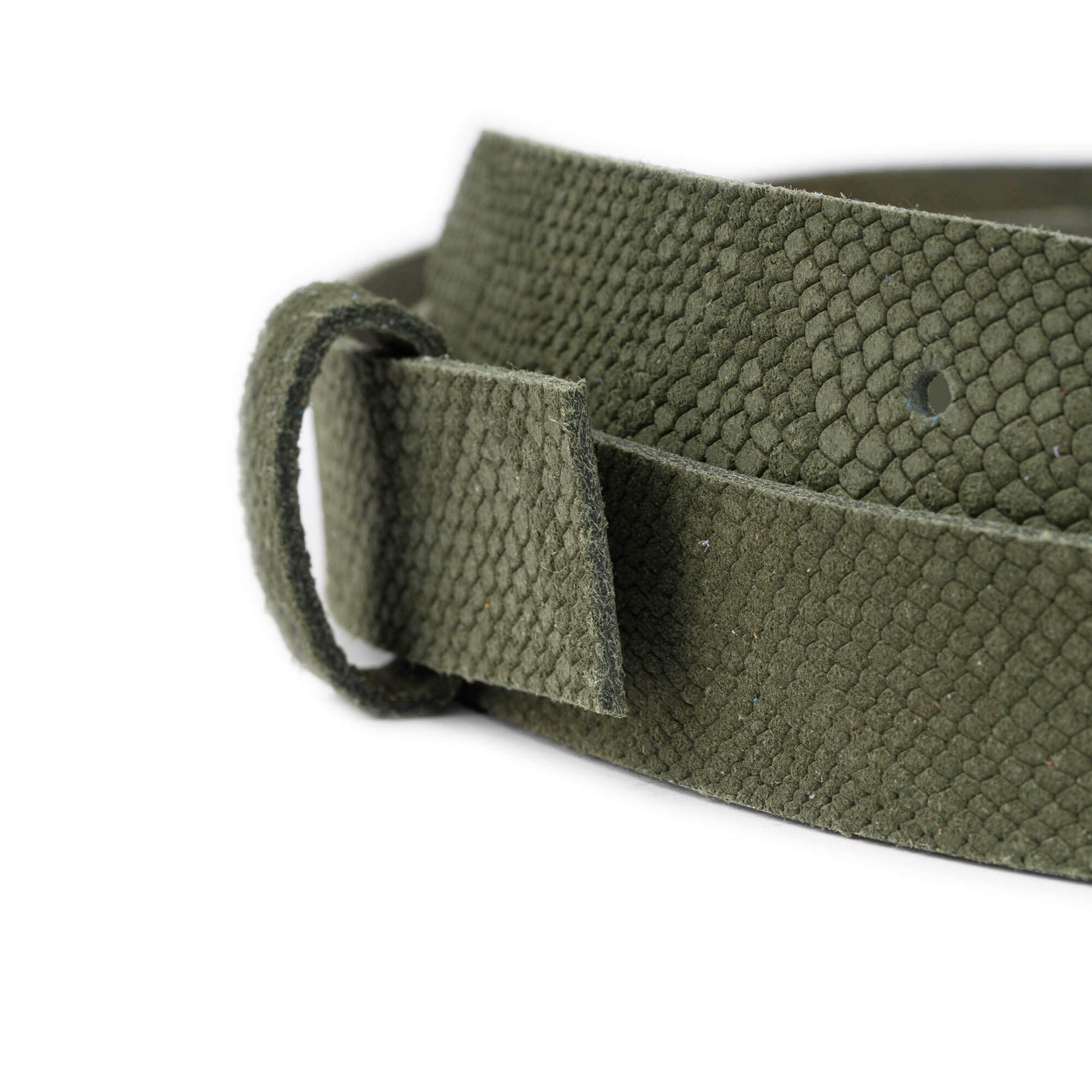 2.5cm Olive Green Snake Embossed Leather Belt Strap for Dunhill Buckles - Premium Replacement Belt for Men's Fashion Accessories