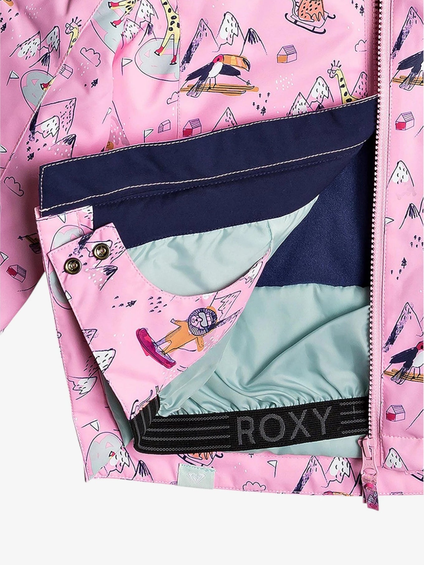 Roxy Snow Mini Jetty Pink Print Women's Winter Jacket - Waterproof & Warm Snowboarding Coat for Skiing & Outdoor Activities