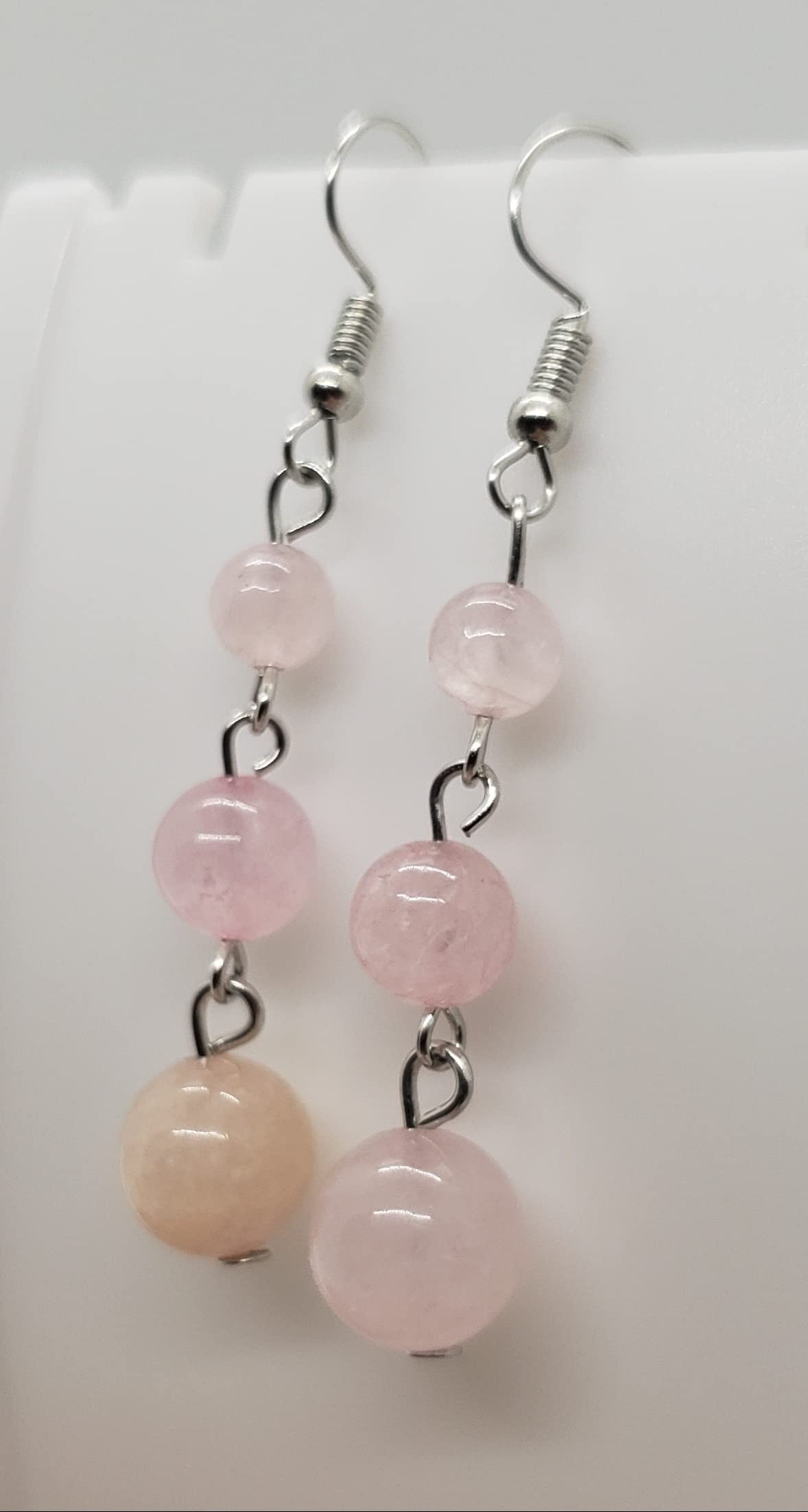 Rose Quartz Silver Earrings for Women - Round Gemstone Stud Earrings for Healing, Love & Positive Energy - Perfect for Gifts, Meditation & Everyday Wear
