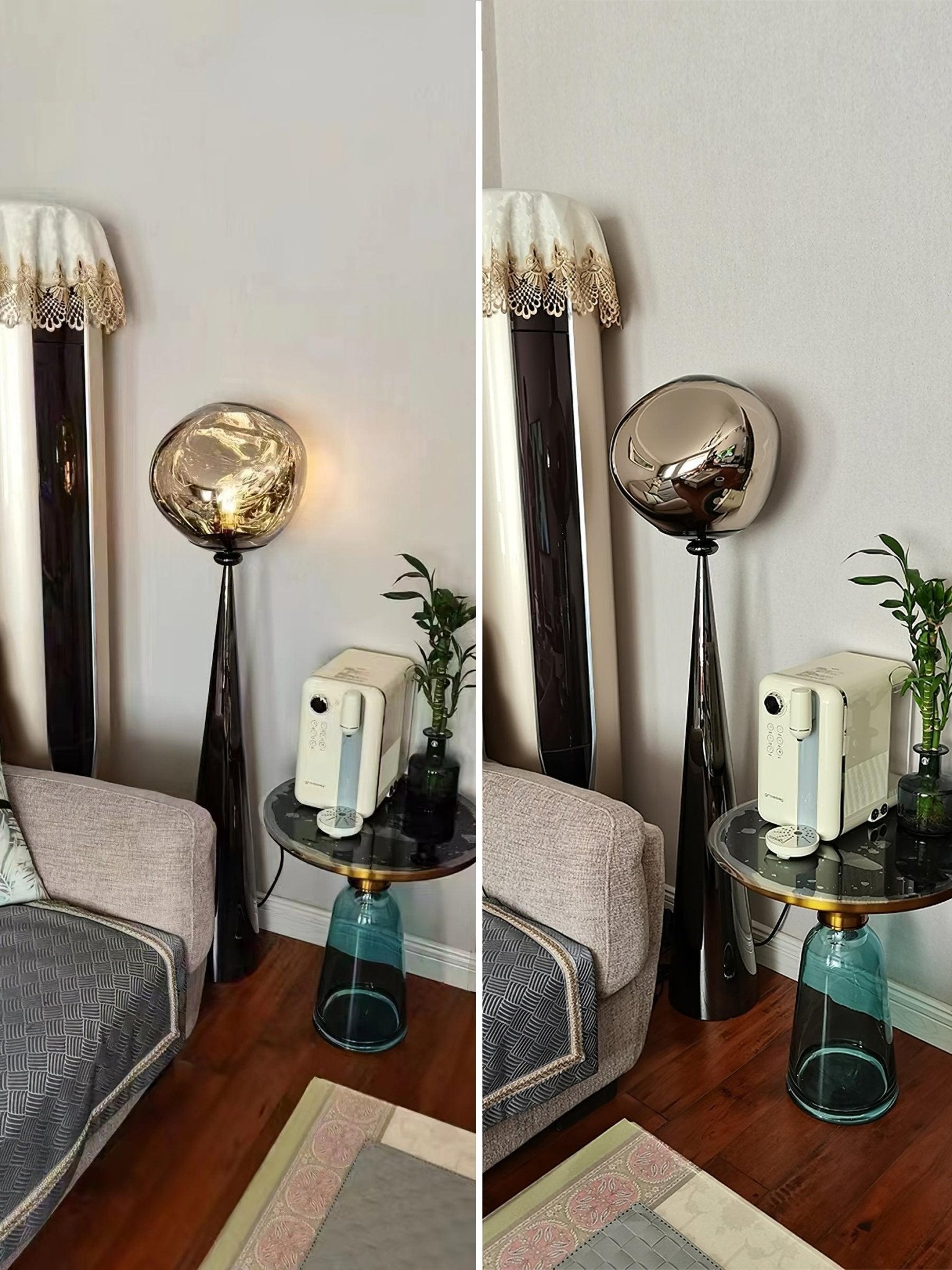 Modern Cone Lava Floor Lamp - Dimmable LED Standing Light for Living Room, Bedroom & Office - Stylish Home Decor with Volcanic Rock Base - Perfect for Relaxation & Ambient Lighting
