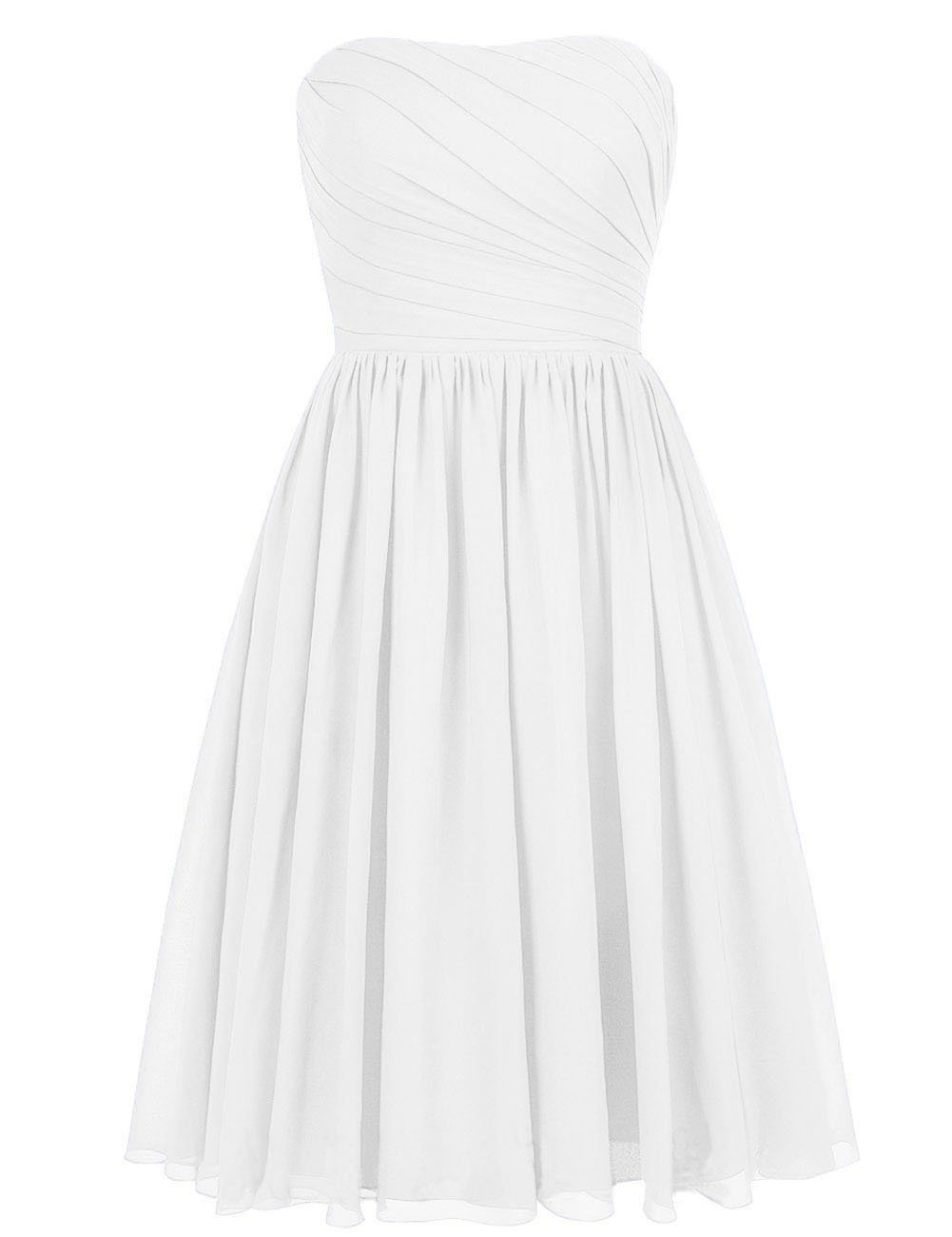 JAEDEN Short Chiffon Strapless Bridesmaid Dresses - Elegant Wedding Guest & Prom Dresses for Special Occasions