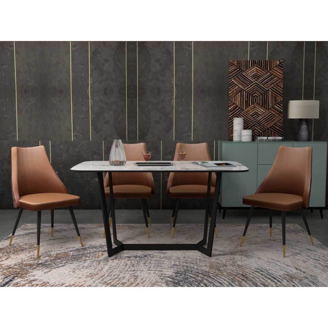 Premium Miguel Sintered Stone Dining Table - Durable & Stylish Modern Kitchen Furniture for Family Gatherings & Dinner Parties
