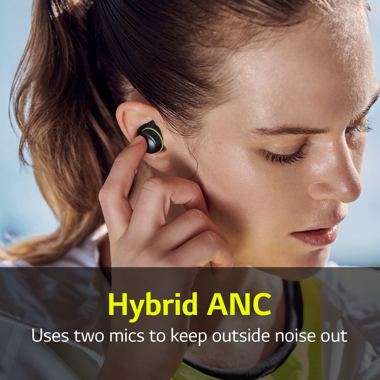 LG TONE Free TF8 True Wireless Bluetooth Earbuds with UVnano Charging Case - IP67 Waterproof & Dustproof, Black (Small Size) - Perfect for Running, Gym Workouts & Outdoor Sports