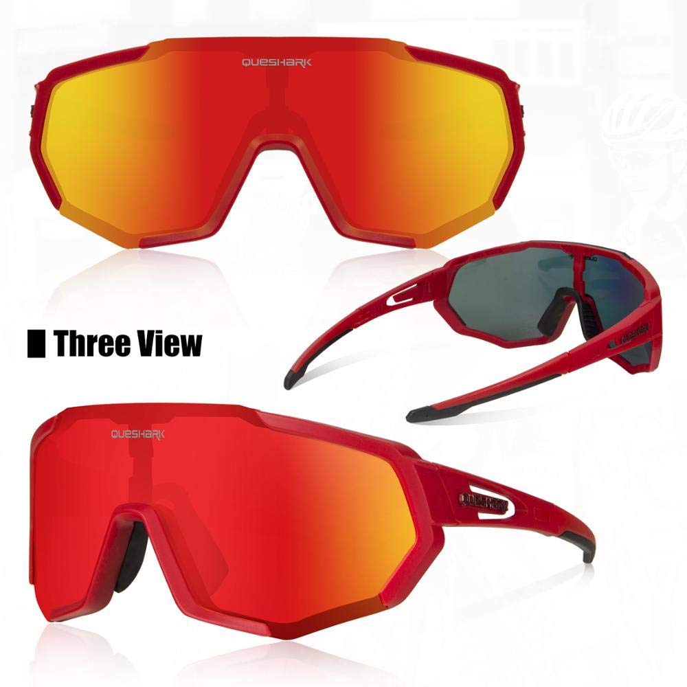 Queshark Polarized Cycling Sunglasses for Men & Women - UV Protection, HD Lens for Running, Biking & Outdoor Sports - Perfect for Cycling, Jogging & Active Lifestyles