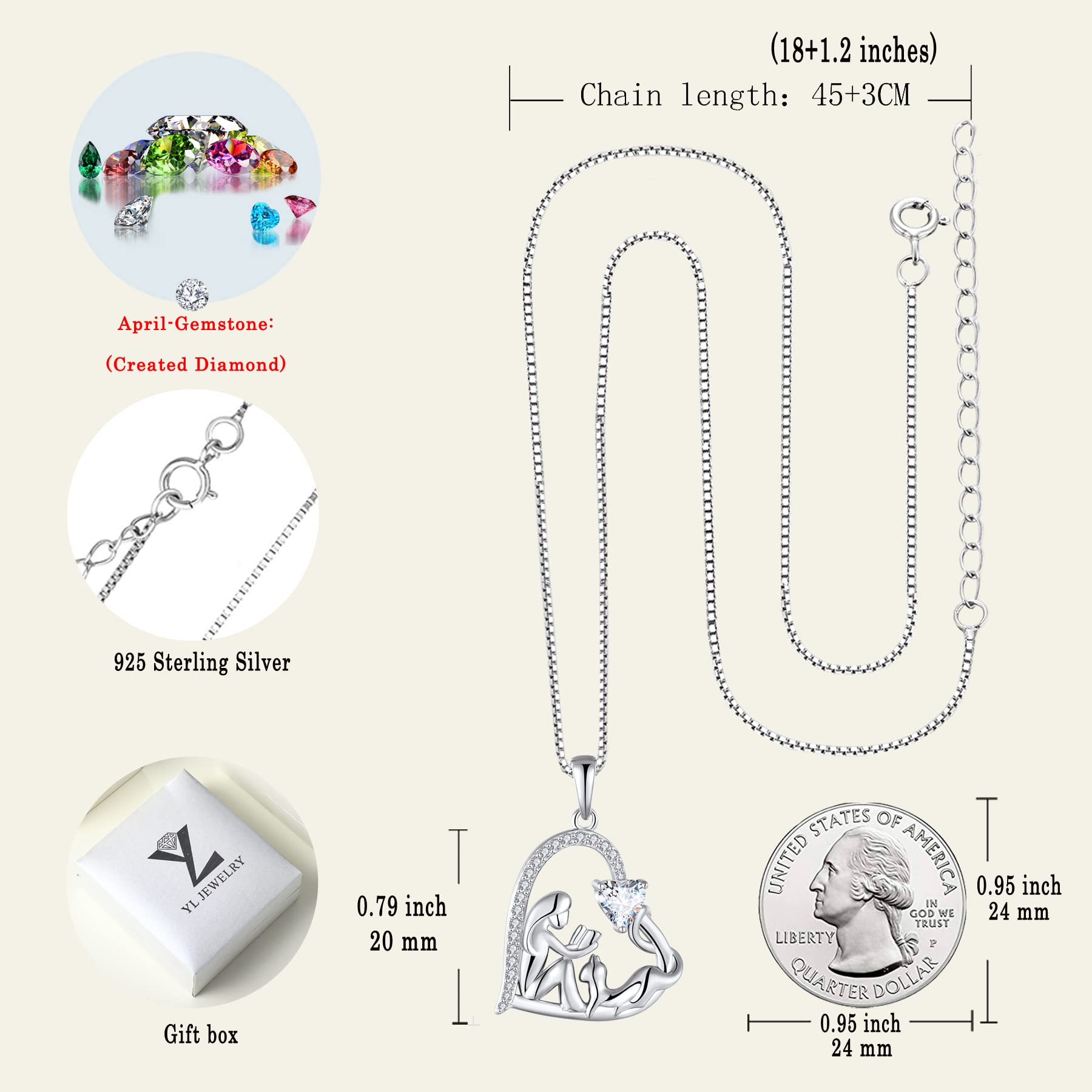 925 Sterling Silver Cat Necklace for Women - Elegant Heart Pendant with Filigree Moon Charm | Perfect Gift for Girls, Birthday & Valentine's Day | Everyday Wear & Special Occasions