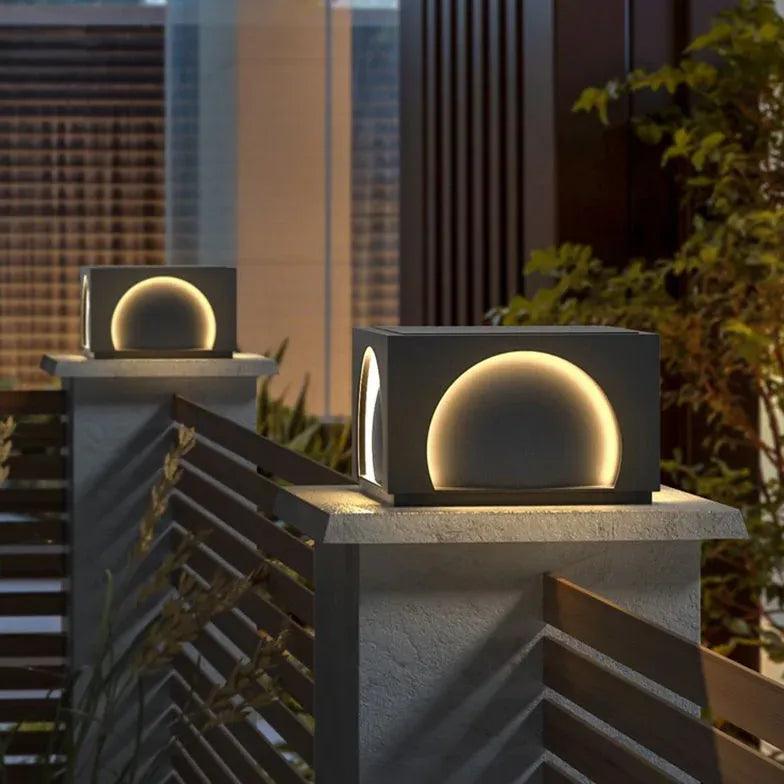Energy-Efficient Semicircle Rectangle LED Outdoor Pillar Lights - Waterproof Garden Landscape Lighting for Patio, Walkway, and Driveway