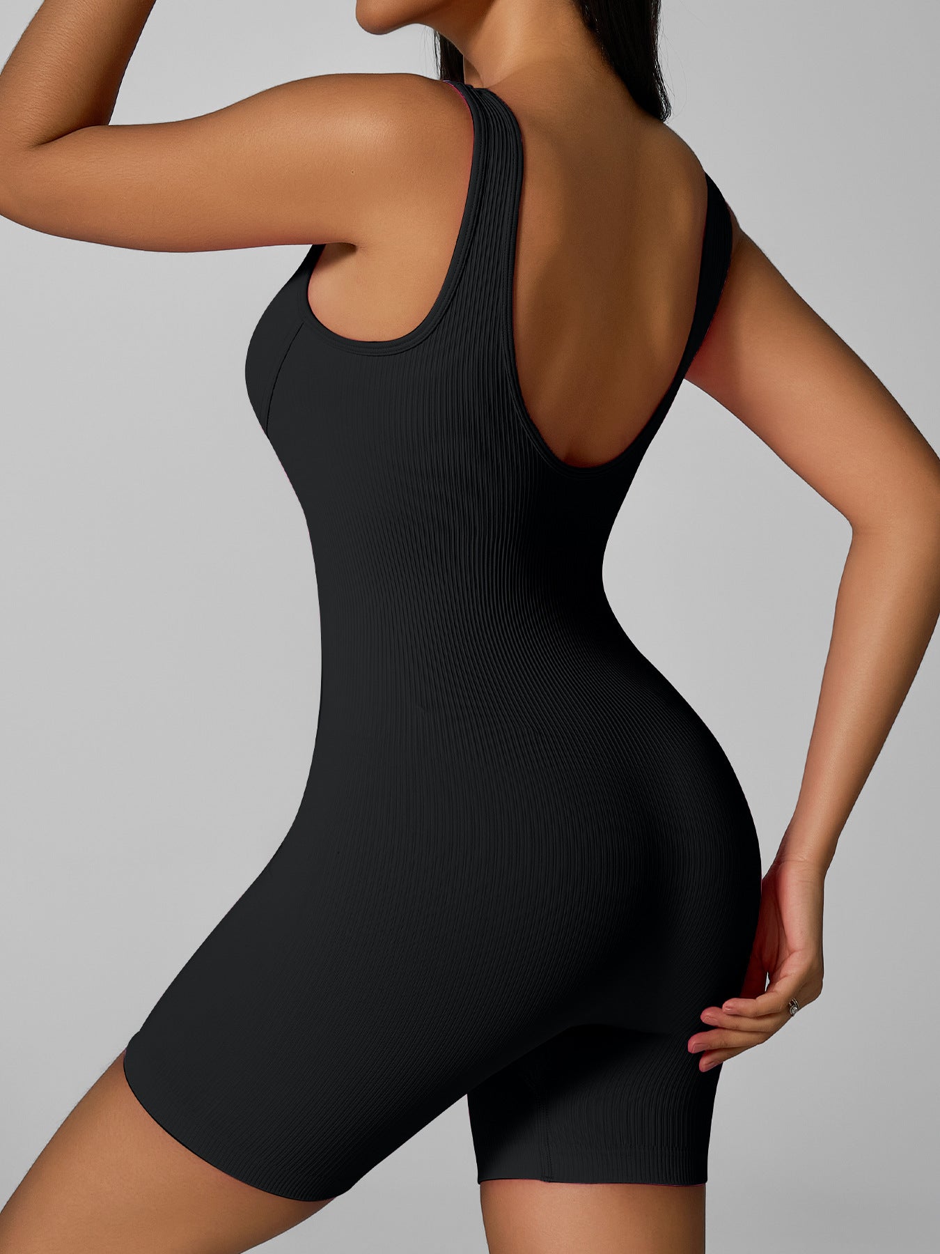 ZASUWA Women's Ribbed Tummy Control Romper Jumpsuit - Slimming Bodysuit for Shapewear & Casual Outfits | Perfect for Work, Date Night & Everyday Wear