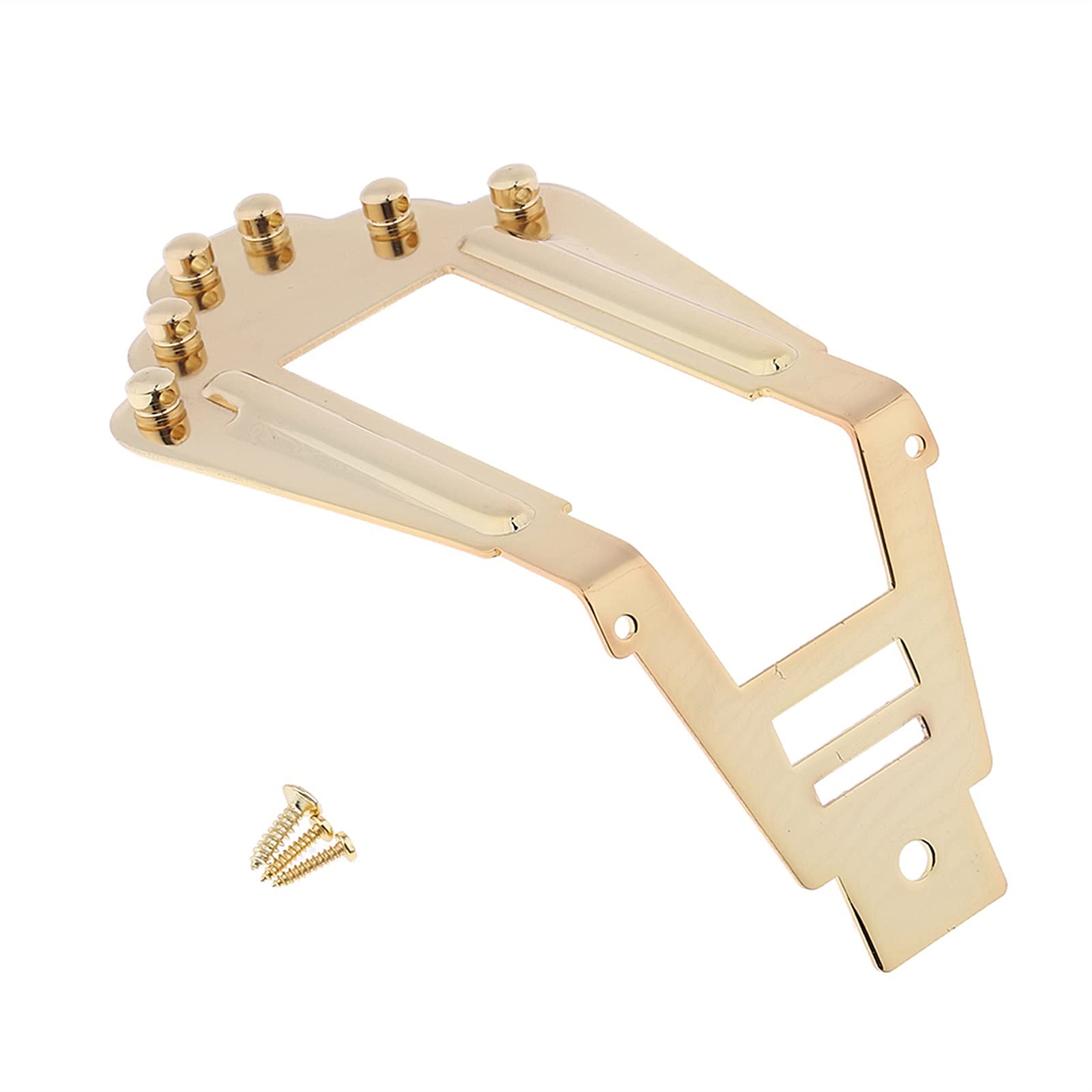 Golden 6 String Guitar Bridge System Set - Hollowbody Archtop Guitar Tailpiece & Bridge Replacement Parts - Perfect for Jazz, Blues & Acoustic Performances