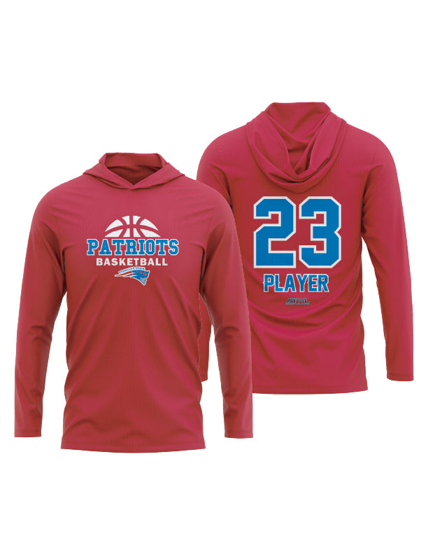 Pinellas Park Patriots Full Dye Hooded Long Sleeve Jersey - Premium Sublimated Baseball Jersey for Teams & Fans - Perfect for Game Day, Practice & Fan Support