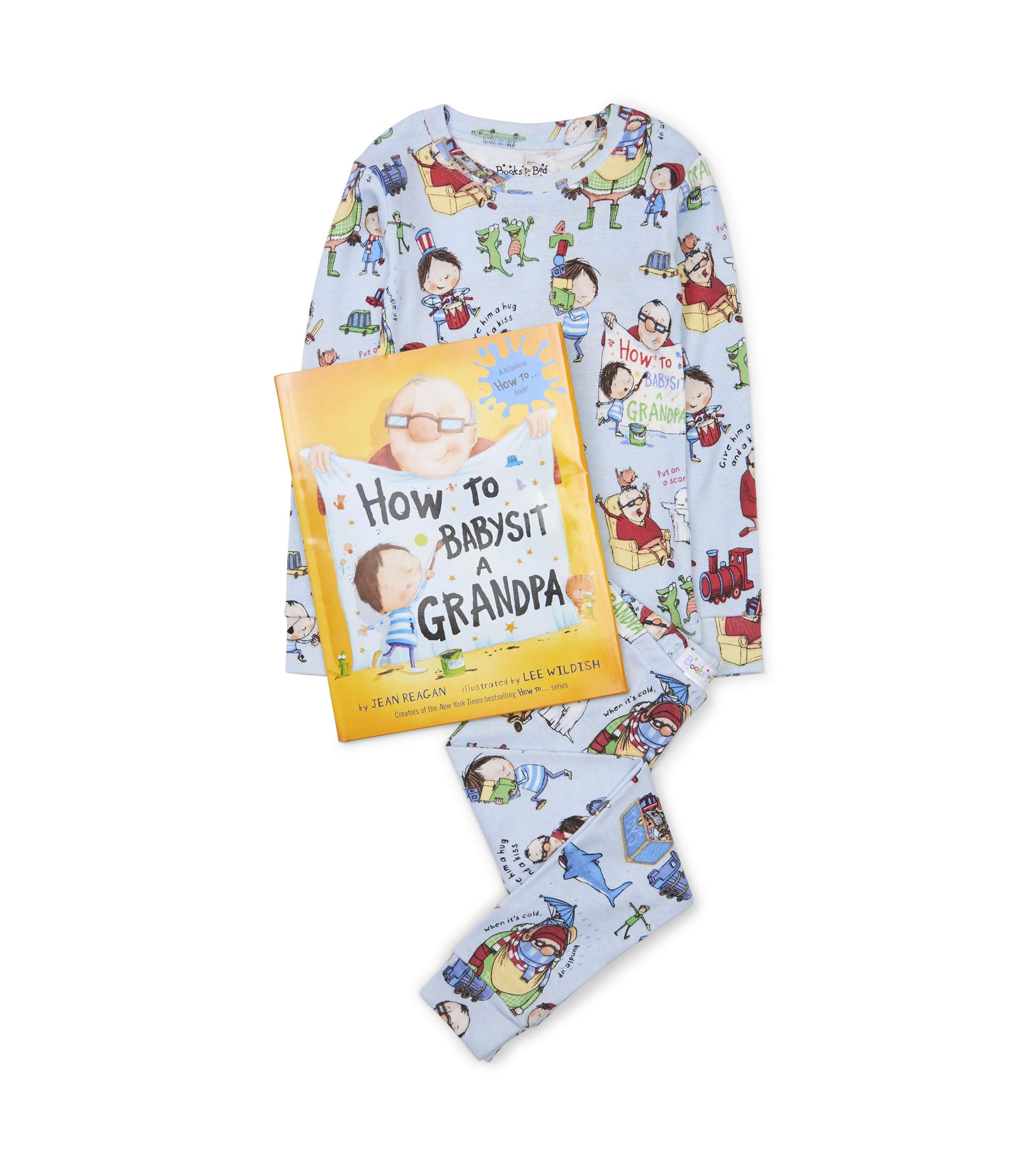 Boys' Long Sleeve Printed Pajama Set with Matching Book - Cozy Bedtime Storytime Outfit for Kids